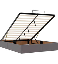 Ottoman-Bett mit Matratze Grau 140x200 cm Kunstleder