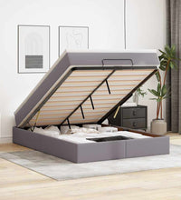 Ottoman-Bett mit Matratze Grau 140x200 cm Kunstleder