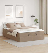 Ottoman-Bett mit Matratze Cappuccino-Braun 140x200cm Kunstleder