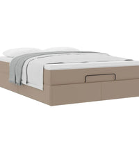 Ottoman-Bett mit Matratze Cappuccino-Braun 140x200cm Kunstleder