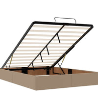 Ottoman-Bett mit Matratze Cappuccino-Braun 140x200cm Kunstleder