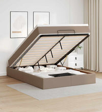 Ottoman-Bett mit Matratze Cappuccino-Braun 140x200cm Kunstleder