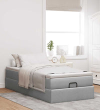 Ottoman-Bett mit Matratze Hellgrau 80x200 cm Stoff