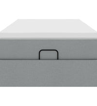 Ottoman-Bett mit Matratze Hellgrau 80x200 cm Stoff