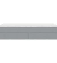 Ottoman-Bett mit Matratze Hellgrau 80x200 cm Stoff