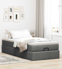 Ottoman-Bett mit Matratze Dunkelgrau 80x200 cm Stoff