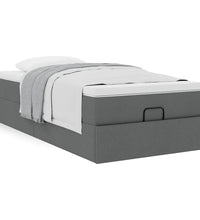 Ottoman-Bett mit Matratze Dunkelgrau 80x200 cm Stoff