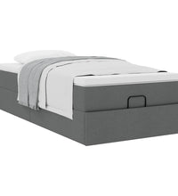 Ottoman-Bett mit Matratze Dunkelgrau 80x200 cm Stoff