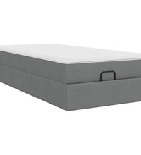 Ottoman-Bett mit Matratze Dunkelgrau 80x200 cm Stoff