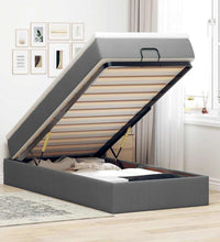 Ottoman-Bett mit Matratze Dunkelgrau 80x200 cm Stoff