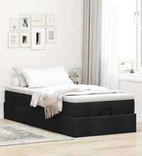 Ottoman-Bett mit Matratze Schwarz 80x200 cm Stoff