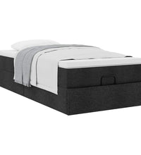 Ottoman-Bett mit Matratze Schwarz 80x200 cm Stoff
