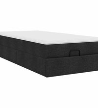 Ottoman-Bett mit Matratze Schwarz 80x200 cm Stoff