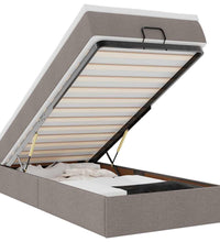 Ottoman-Bett mit Matratze Taupe 80x200 cm Stoff