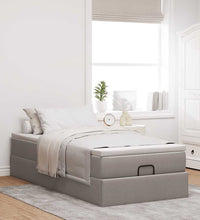 Ottoman-Bett mit Matratze Taupe 80x200 cm Stoff
