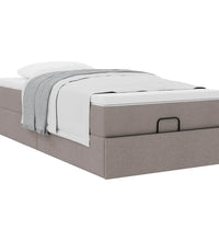 Ottoman-Bett mit Matratze Taupe 80x200 cm Stoff