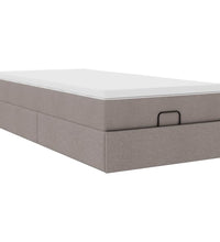 Ottoman-Bett mit Matratze Taupe 80x200 cm Stoff
