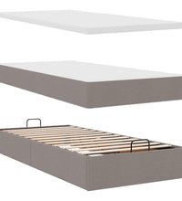 Ottoman-Bett mit Matratze Taupe 80x200 cm Stoff