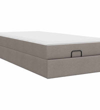 Ottoman-Bett mit Matratze Taupe 80x200 cm Stoff