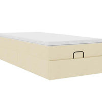 Ottoman-Bett mit Matratze Creme 80x200 cm Stoff