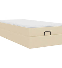 Ottoman-Bett mit Matratze Creme 80x200 cm Stoff