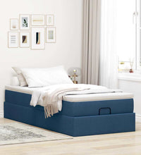 Ottoman-Bett mit Matratze Blau 80x200 cm Stoff