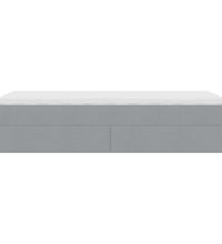 Ottoman-Bett mit Matratze Hellgrau 90x190 cm Stoff