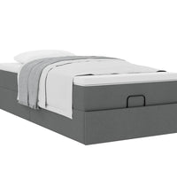Ottoman-Bett mit Matratze Dunkelgrau 90x190 cm Stoff