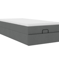 Ottoman-Bett mit Matratze Dunkelgrau 90x190 cm Stoff