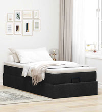 Ottoman-Bett mit Matratze Schwarz 90x190 cm Stoff
