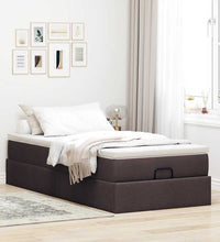 Ottoman-Bett mit Matratze Dunkelbraun 90x190 cm Stoff
