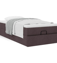 Ottoman-Bett mit Matratze Dunkelbraun 90x190 cm Stoff