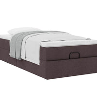 Ottoman-Bett mit Matratze Dunkelbraun 90x190 cm Stoff