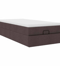Ottoman-Bett mit Matratze Dunkelbraun 90x190 cm Stoff