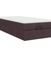 Ottoman-Bett mit Matratze Dunkelbraun 90x190 cm Stoff