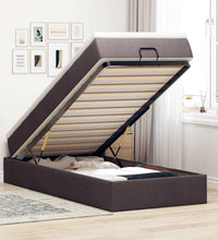 Ottoman-Bett mit Matratze Dunkelbraun 90x190 cm Stoff