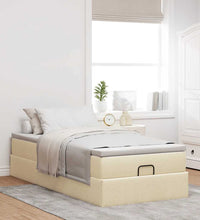 Ottoman-Bett mit Matratze Creme 90x190 cm Stoff