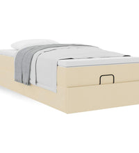 Ottoman-Bett mit Matratze Creme 90x190 cm Stoff