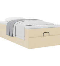 Ottoman-Bett mit Matratze Creme 90x190 cm Stoff
