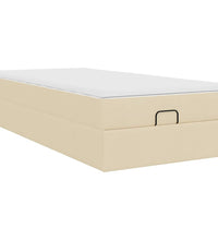 Ottoman-Bett mit Matratze Creme 90x190 cm Stoff