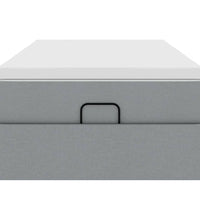 Ottoman-Bett mit Matratze Hellgrau 90x200 cm Stoff