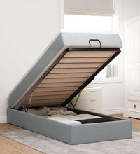 Ottoman-Bett mit Matratze Hellgrau 90x200 cm Stoff