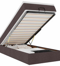 Ottoman-Bett mit Matratze Dunkelbraun 90x200 cm Stoff