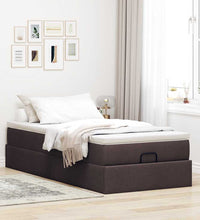 Ottoman-Bett mit Matratze Dunkelbraun 90x200 cm Stoff
