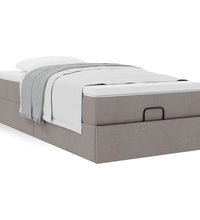 Ottoman-Bett mit Matratze Taupe 90x200 cm Stoff