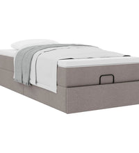 Ottoman-Bett mit Matratze Taupe 90x200 cm Stoff