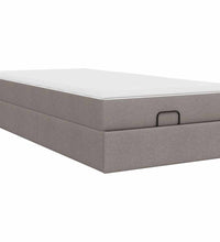 Ottoman-Bett mit Matratze Taupe 90x200 cm Stoff