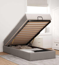 Ottoman-Bett mit Matratze Taupe 90x200 cm Stoff