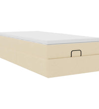 Ottoman-Bett mit Matratze Creme 90x200 cm Stoff
