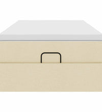 Ottoman-Bett mit Matratze Creme 90x200 cm Stoff
